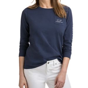 Vineyard Vines Long Sleeve Whale Print Tee